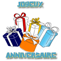 Gif animé joyeux anniversaire cadeaux